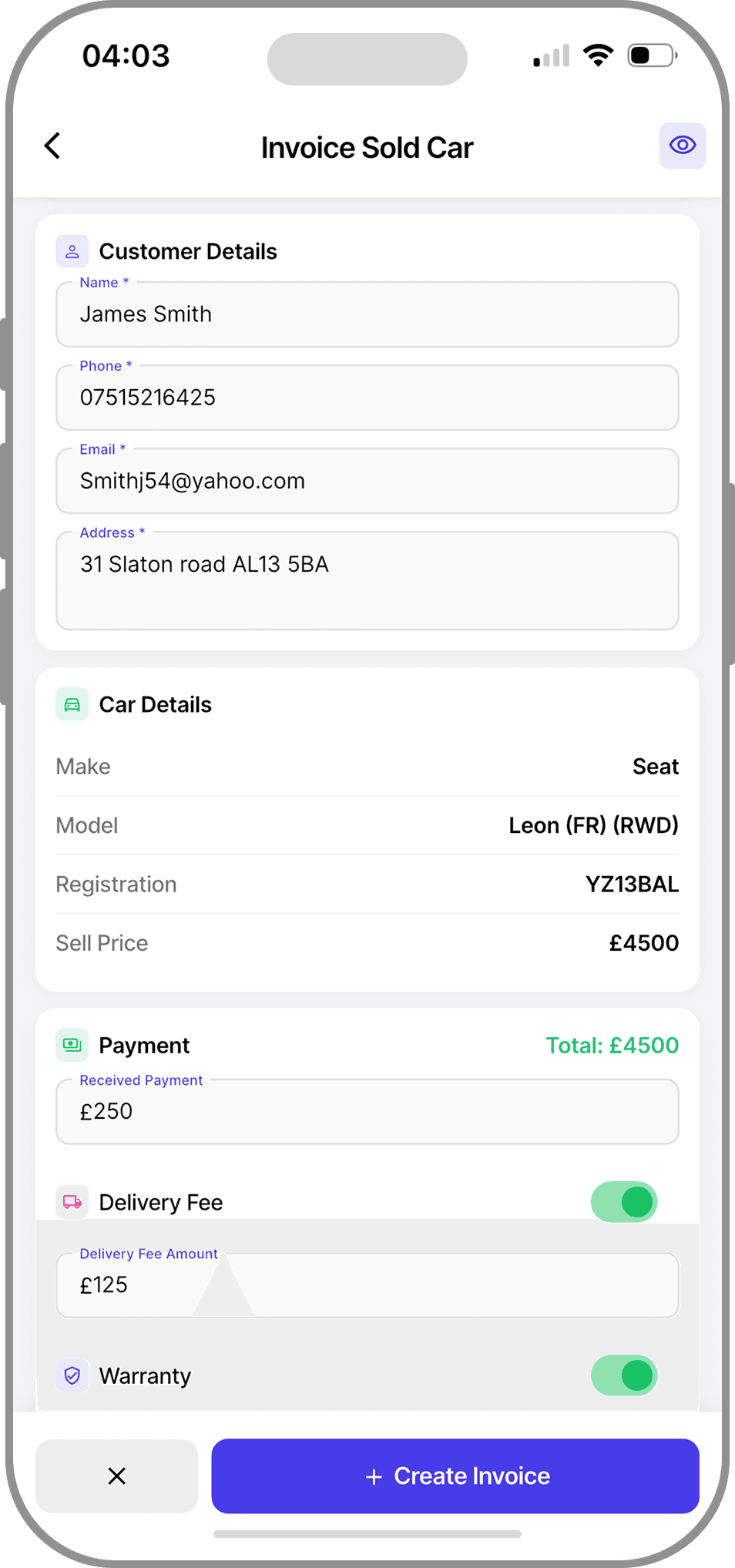 Building a branded invoice